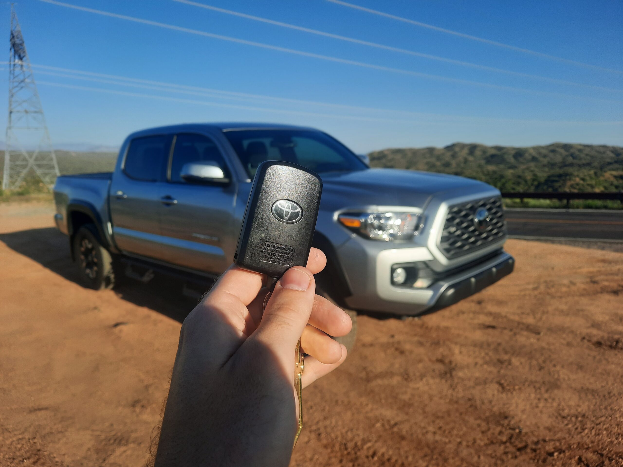 Key in front of Toyota Tacoma