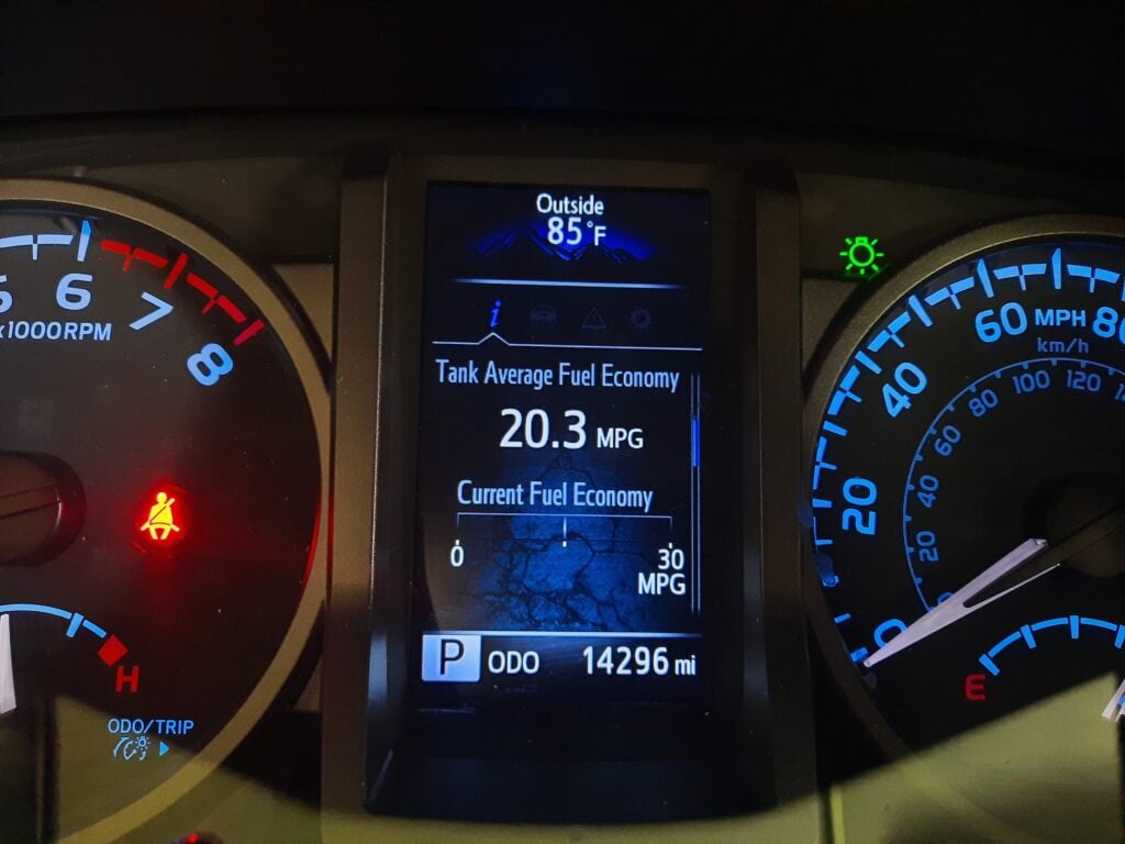multi-information display fuel economy