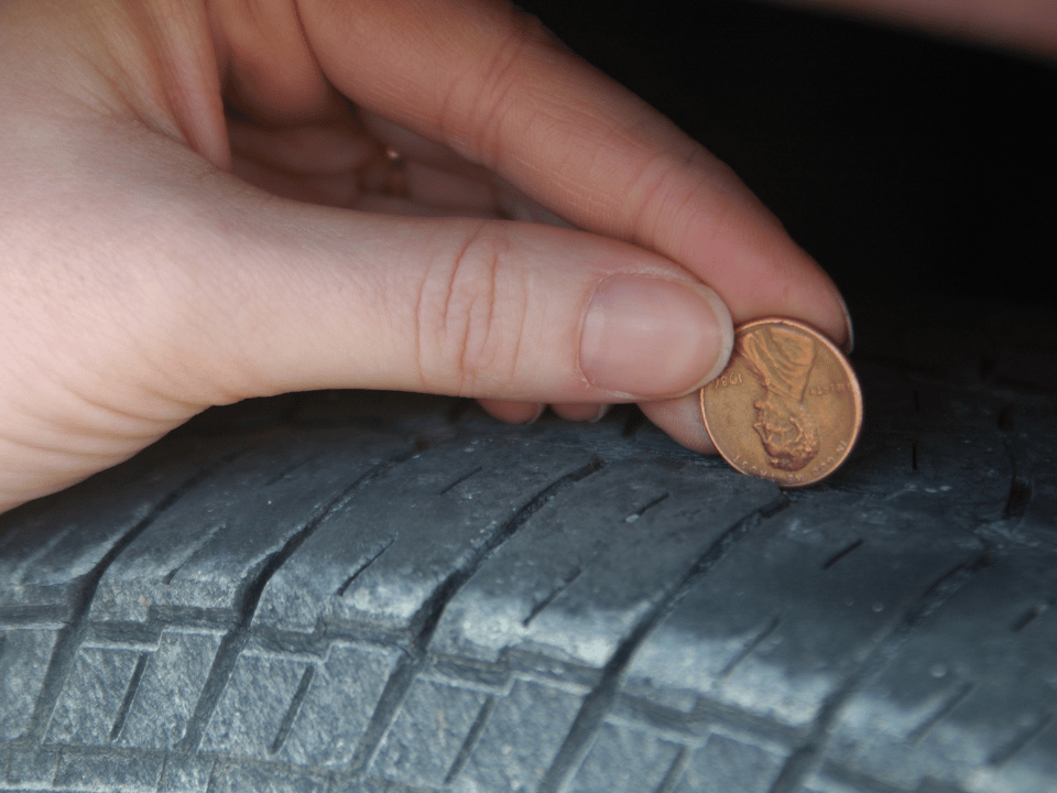 measuring tire tread with a penny