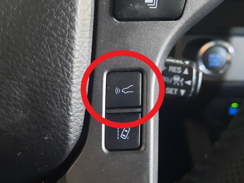 toyota tacoma cruise control button (car outline with 3 lines in front)